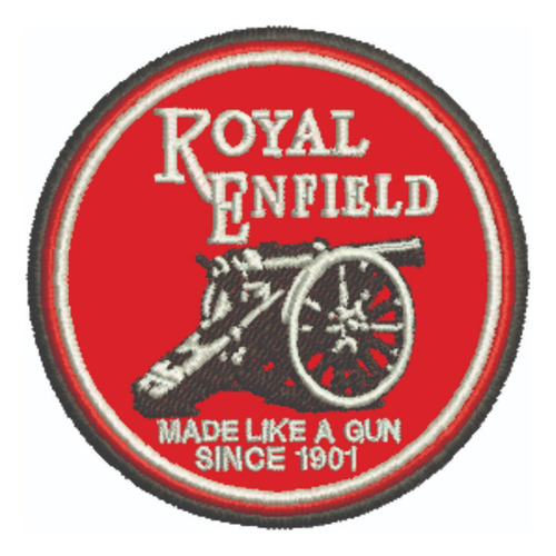 Patch Bordado Royal Enfield Canhão 7x7cm