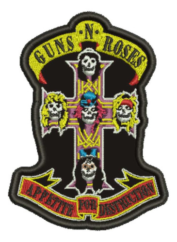 Patch Bordado Música Guns N Roses Appetite 7,2x9cm