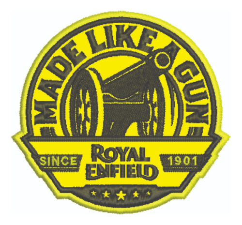 Patch Bordado Royal Enfield Like A Gun 25x25cm