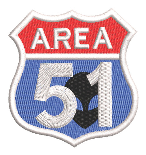 Patch Bordado Aliens Area 51 6,6x7cm