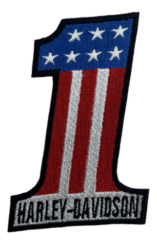 Patch Bordado Harley Davidson Number One Amer 6,3x9cm