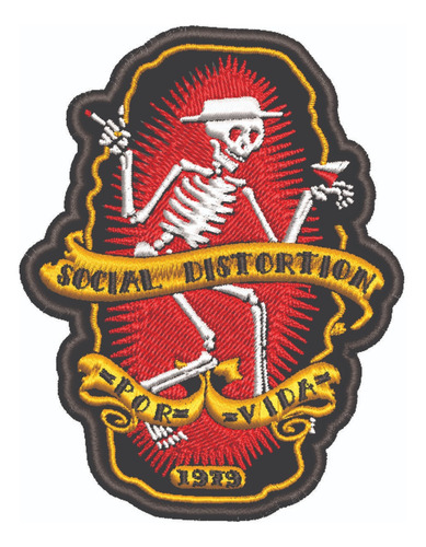 Patch Bordado Música Social Distortion 7,7x10cm