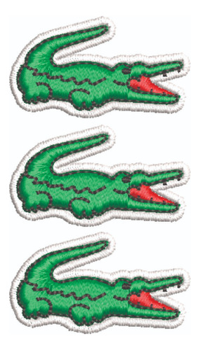 Patch Bordado Marcas Kit Com 3 Jacare 3,2x1,8cm
