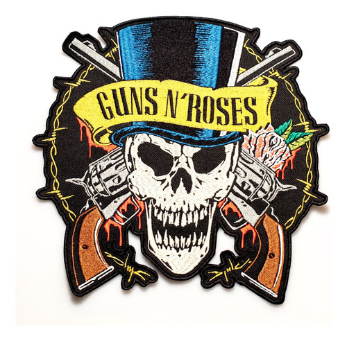 Patch Bordado Música Guns N Roses Cartola 9x9cm