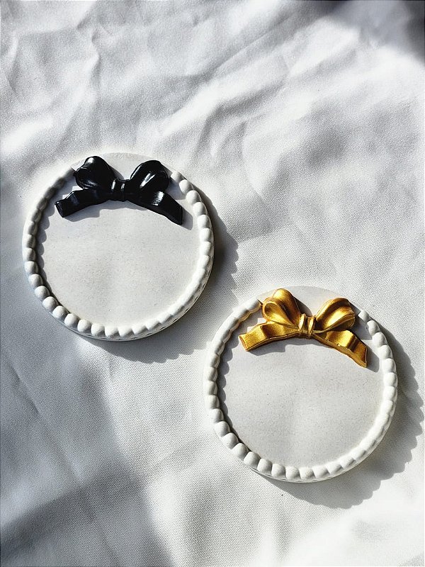 Porta Joia do dia -Laço em cimento branco -PERSONALIZAVEL