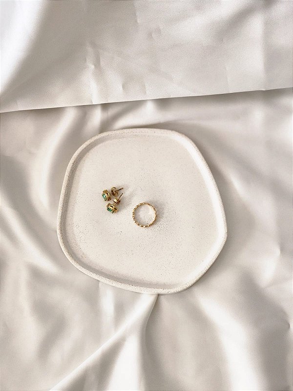 Bandeja Irregular P- em cimento branco -OFFW