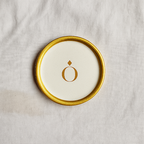 Mini porta joias do dia Redondo - Com borda e escrita