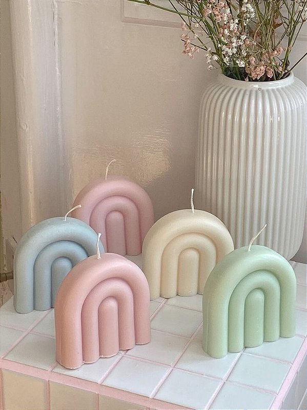 10 Mini Velas Arco-Íris - Aromática