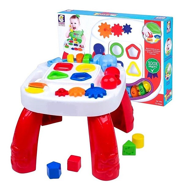 Mesa Didática Infantil Play Time Para Bebê Mesinha Educativa