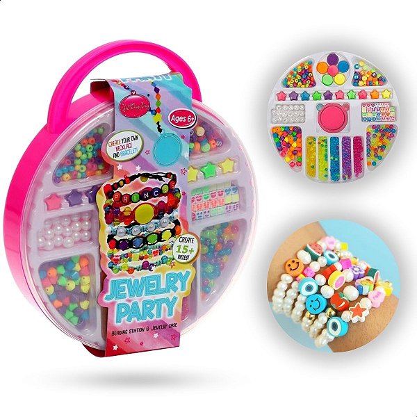 Kit Miçangas Bijuteria Infantil Maleta Iniciante 1000  peças