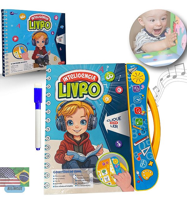 Livro Sonoro Infantil Aprendendo Com Sons Em Português E Ingles