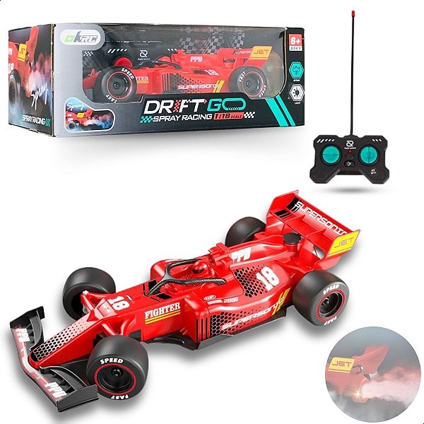 Carrinho Formula 1 Controle Remoto Recarregável Solta Fumaça