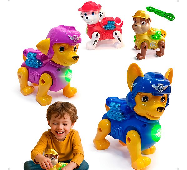 Patrulha Canina Robô Brinquedo Infantil Som Luz E Movimento