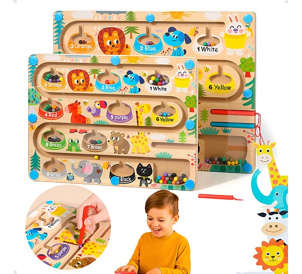 Labirinto Magnético Educativo Montessori De Madeira Babyland