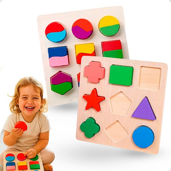 Brinquedo Montessori Babyland Madeira Formas Educativas