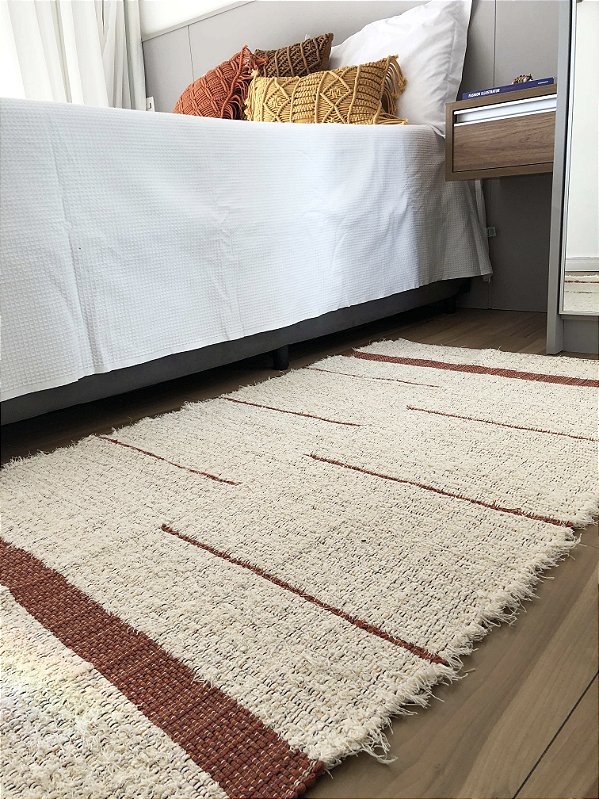 Tapete Beira Cama Linhas Telha – 0,80 x 1,50m