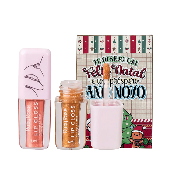 Kit Presente de Natal Lip Gloss Ruby Rose