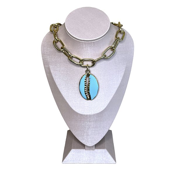 Colar Buzio Folhado A Ouro