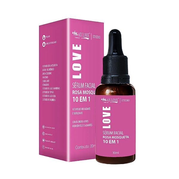 Sérum Facial Rosa Mosqueta 10 em 1 - Max Love