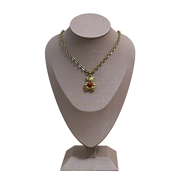 Colar Ursinho Love Folhado a Ouro