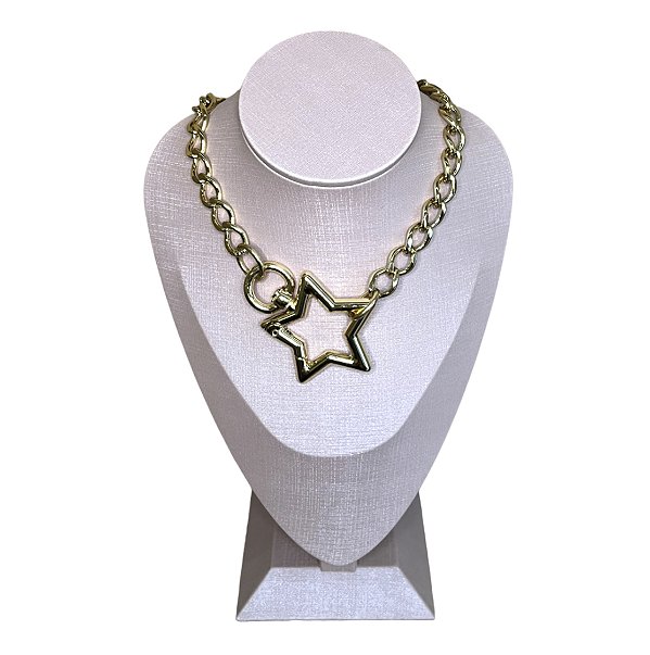Colar Estrela Folhado A Ouro