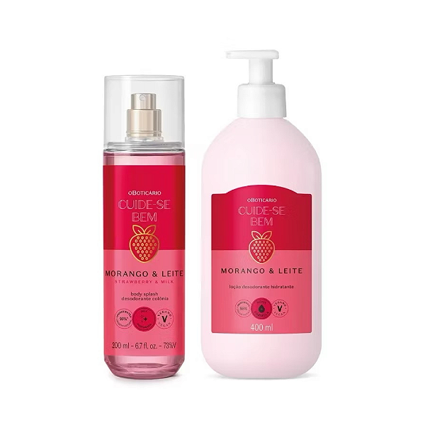 Combo Cuide-se Bem Morango E Leite (loção + Splash)