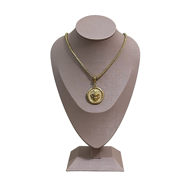 Colar Leão Folhado a Ouro