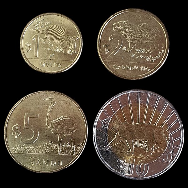 SET DE MOEDAS DO URUGUAI -FC - 4 PEÇAS