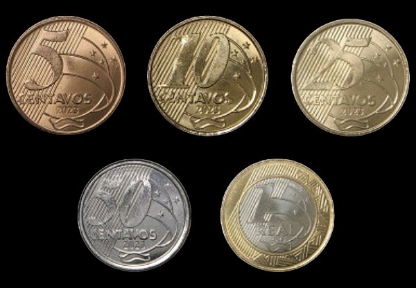 Set do Real 2023 completo com 5 Moedas Flor de Cunho