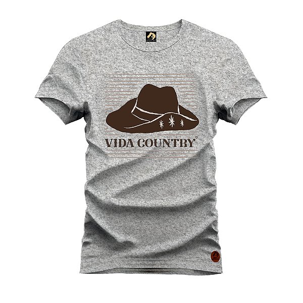 Camiseta Premium Estampada Em Alta Definição Com Qualidade 4K 100% Algodão  Confortável Country Chapéu - Vida Country