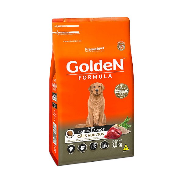 RAÇÃO Golden 3KG FÓRMULA CÃES ADULTOS  CAR