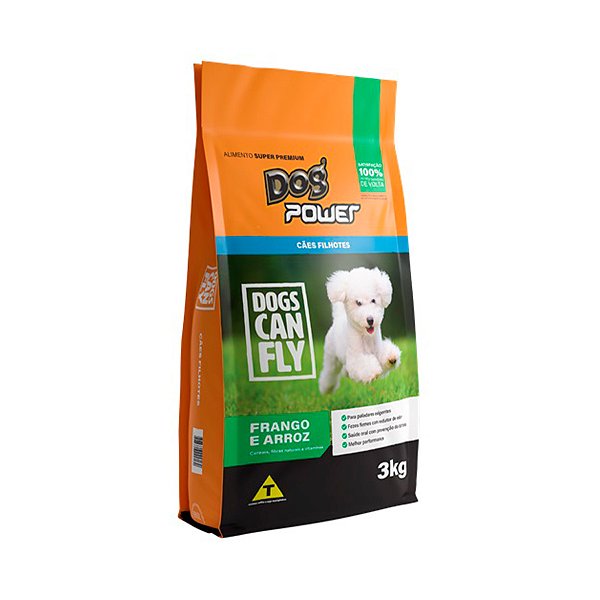Ração Dog Power 3kg para Cães Filhotes Sabor Frango e Arroz