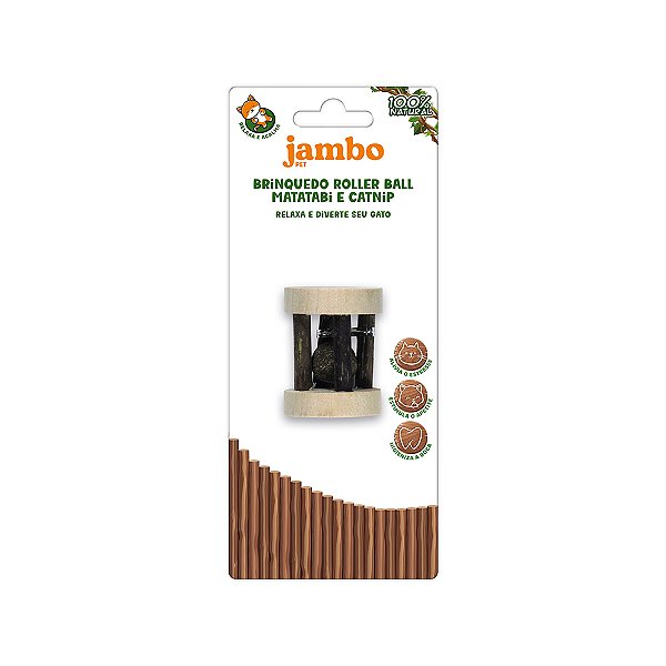 BRINQUEDO ROLLER BALL MATATABI E CATNIP JAMBO