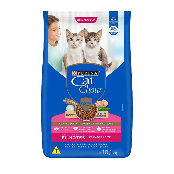 Ração CAT CHOW Gatos Filhotes Frango e Leite 10,1kg
