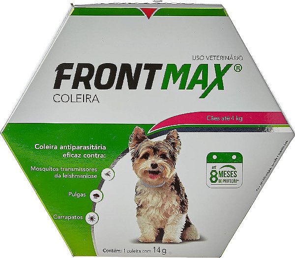 Coleira Antiparasitária Vetoquinol Frontmax para Cães até 4 Kg 14g