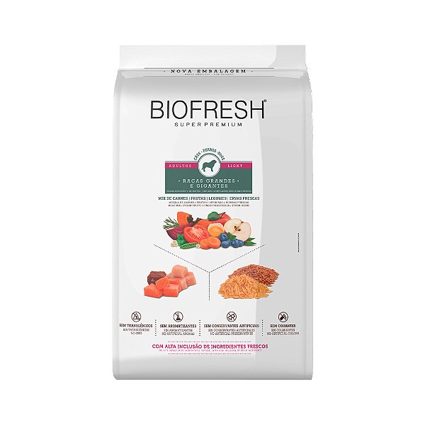 Ração Biofresh Light 15kg para CÃES ADULTOS  Raças Grandes e Gigantes