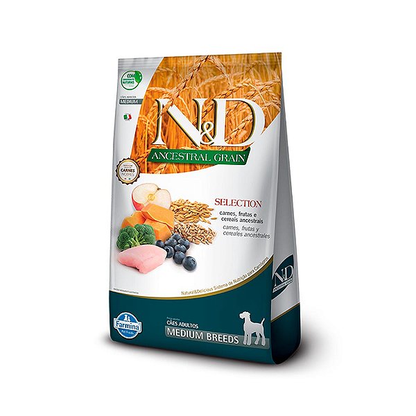 Ração Farmina N&D Ancestral Selection para Cães Adultos de Raças Médias Sabor Carne - 15kg