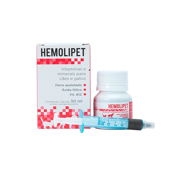 Suplemento Avert Hemolipet Líquido para Cães e Gatos 30ml