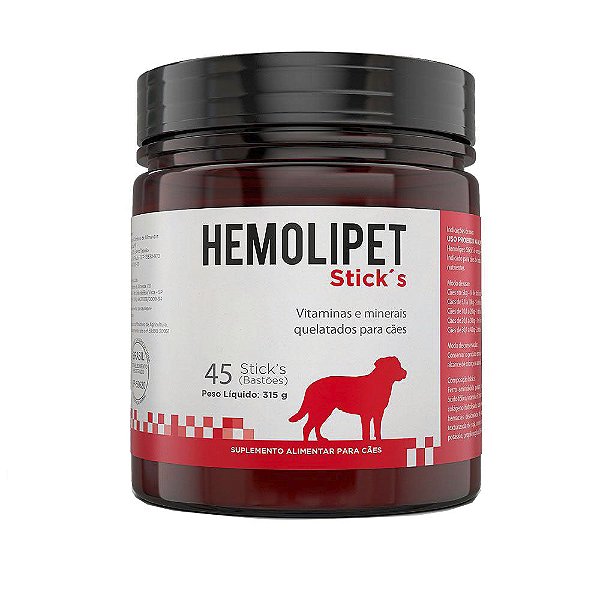 Suplemento Avert Hemolipet Sticks 45 Bastões para Cães