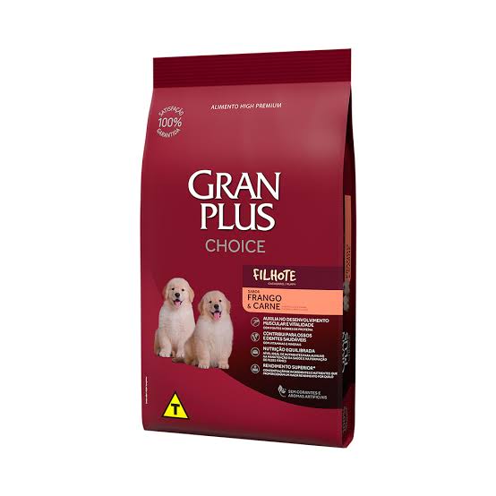RAÇÃO GRANPLUS 10,1KG CÃES FILHOTES  CHOICE FRANGO E CARNE