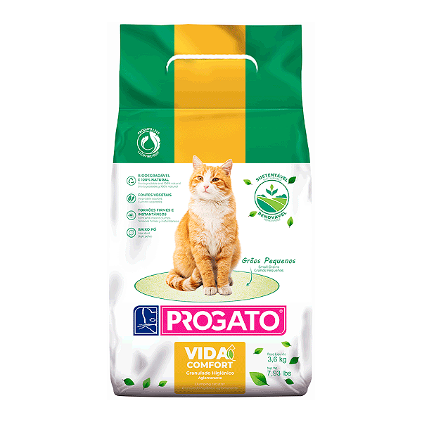 Granulado Higiênico Progato Vida Confortável Para Gatos 4kg