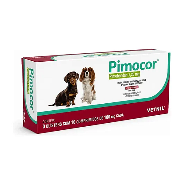 Inodilatador Vetnil Pimocor Pimobendan 1,25 mg para Cães
