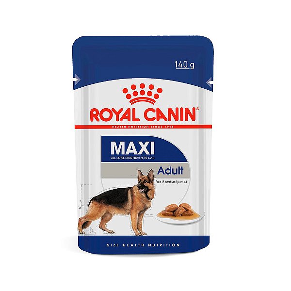 Ração Úmida Royal Canin Maxi Adult para Cães Adultos de Raças Grandes 140g (Sachê)