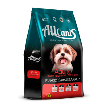 Ração Allcanis Mini Bits para Cães Adultos de Raças Pequenas 20kg