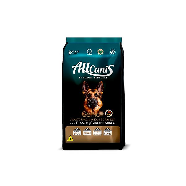 Ração Allcanis para Cães Sênior de Raças Médias e Grandes 20kg