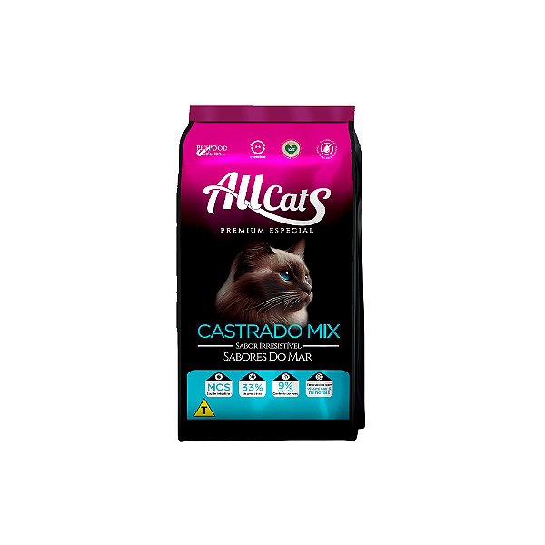 Ração Allcats Mix para Gatos Adultos Castrados 10,1kg