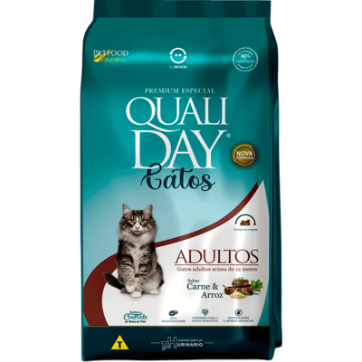 Ração Qualiday Carne para Gatos Adultos 2,5kg