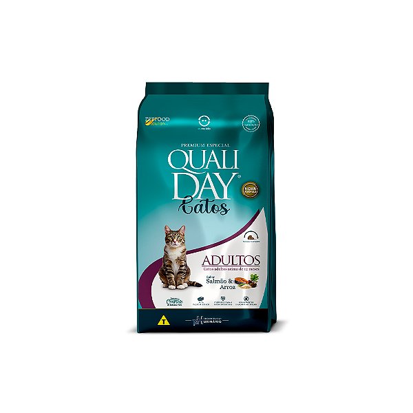 Ração Qualiday Salmão para Gatos Adultos 2,5kg