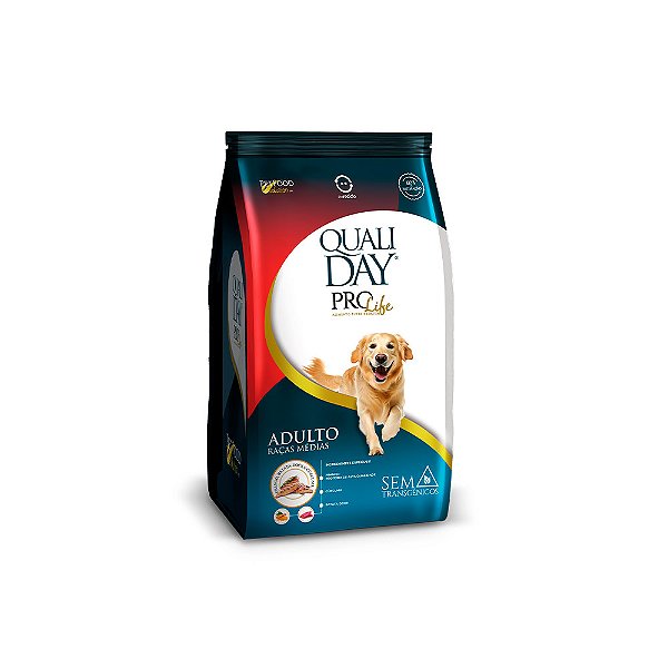 Ração Qualiday Prolife Frango para Cães Adultos de Raças Médias 13kg