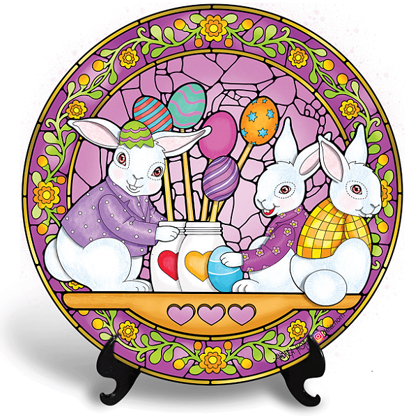 Coelhos (Azulejo Redondo)